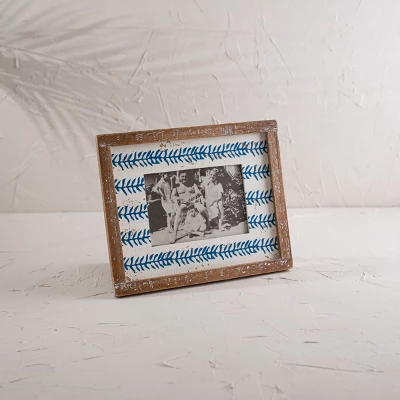 Blue Print 5X7 Wood Photo Frame - Foreside Home & Garden 1 Blue Print 5X7 Wood Photo Frame - Foreside Home & Garden