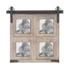 Wood 4 Slot Wall Photo Frame With Metal Accent Brown - Olivia & May -Art Wall Deals Store GUEST 520fdfec cb00 4610 8ef7 903a9da488fa