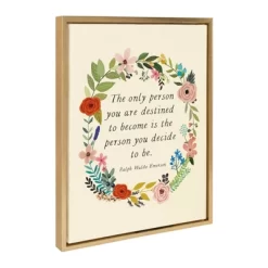 18" X 24" Sylvie The Only Person Framed Canvas Wall Art By Mia Charro Gold - Kate And Laurel