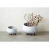 8" X 12.5" Planter With Wood Feet White - Storied Home