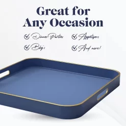 American Atelier Blue Square Large Tray With Gold Trimming & Handles 10 American Atelier Blue Square Large Tray With Gold Trimming & Handles -Art Wall Deals Store GUEST 55e5f5a6 6d09 470e 8a79 dae8d456e44c