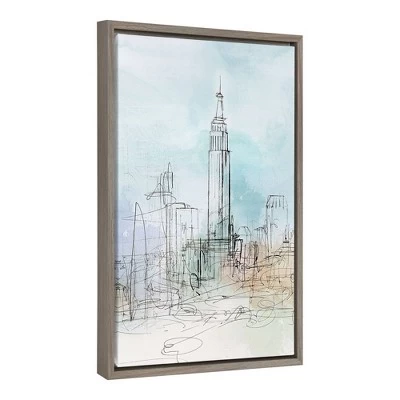 16" X 23" Blue London Framed Canvas Wall Art - Amanti Art 1 16" X 23" Blue London Framed Canvas Wall Art - Amanti Art