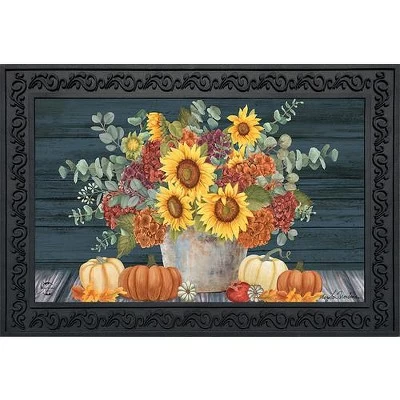 Sunflowers And Hydrangeas Fall Doormat Floral Pumpkins 30" X 18" Briarwood Lane 1 Sunflowers And Hydrangeas Fall Doormat Floral Pumpkins 30" X 18" Briarwood Lane