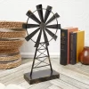 Farmlyn Creek Metal Windmill For Farmhouse Decor, Rustic Home Decorations (8 X 14 Inches)