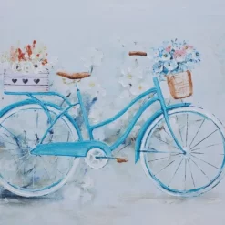 Canvas Bike Handmade Framed Wall Art With Tan Frame Blue - Olivia & May -Art Wall Deals Store GUEST 5a9ea2ff c1c9 4bc0 93eb babdd41739e2