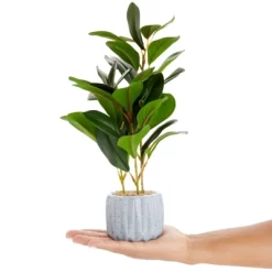 Juvale Artificial Plants In Pot, Fake Faux Plants With Gray Cement Planter, 3.1 X 3.1 X 11.8 In -Art Wall Deals Store GUEST 5d77aae5 d173 4b53 abba f2a49f11b2aa