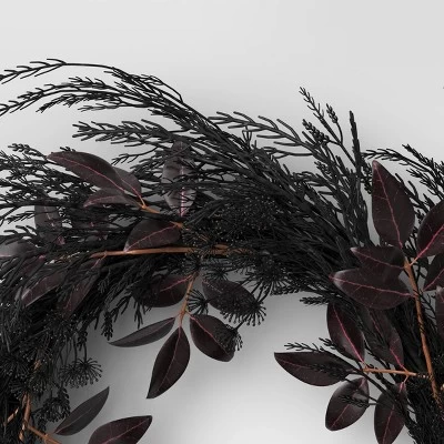 Halloween Grass And Leaf Wreath - Threshold™ 2 Halloween Grass And Leaf Wreath - Threshold™ - Image 2