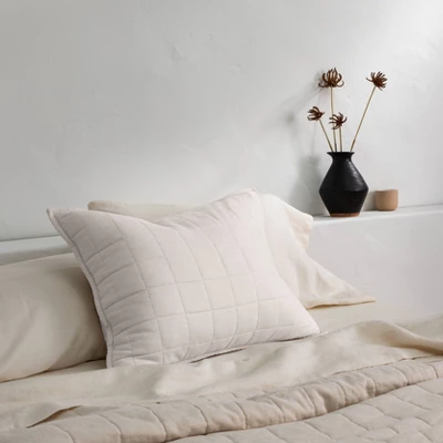 Heavyweight Linen Blend Quilt Pillow Sham - Casaluna™ 1 Heavyweight Linen Blend Quilt Pillow Sham - Casaluna™