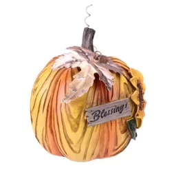 Northlight 6.5" Brown And Yellow Sunflower "Blessings" Thanksgiving Tabletop Pumpkin Decor