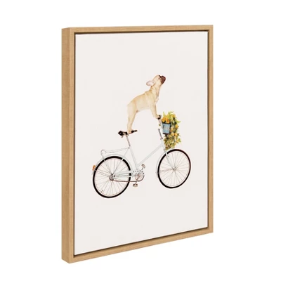 18" X 24" Sylvie Frenchie Bulldog Framed Canvas Wall Art By Amy Peterson Natural - Kate And Laurel 1 18" X 24" Sylvie Frenchie Bulldog Framed Canvas Wall Art By Amy Peterson Natural - Kate And Laurel