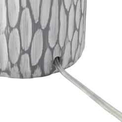 360 Lighting Patrick Modern Coastal Table Lamp 26 1/4" High Gray White Wash Geometric Ceramic Drum Fabric Shade For Bedroom Living Room Bedside Office -Art Wall Deals Store GUEST 6208b4ae 0bce 42c8 b45f f4e39e161a8b