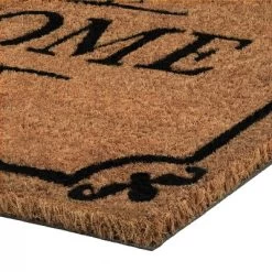 Kate Aurora Tan Colored Oxford Coir Bristled Outdoor All Season Welcome Mat - 18"x30"