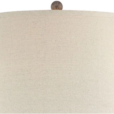 Regency Hill Glenn Rustic Country Cottage Table Lamps 27" Tall Set Of 2 Brushed Gray Terra Cotta Beige Fabric Shade For Bedroom Living Room Nightstand 6 Regency Hill Glenn Rustic Country Cottage Table Lamps 27" Tall Set Of 2 Brushed Gray Terra Cotta Beige Fabric Shade For Bedroom Living Room Nightstand - Image 6