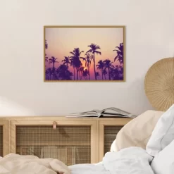 23" X 16" Palm Sky 1 By Design Fabrikken Framed Canvas Wall Art - Amanti Art -Art Wall Deals Store GUEST 6865ca82 e18a 4913 b4ef 50d743b0de1c