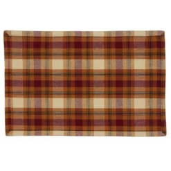 Saro Lifestyle Plaid Placemat, 13"x19" Oblong, Rust (Set Of 4)