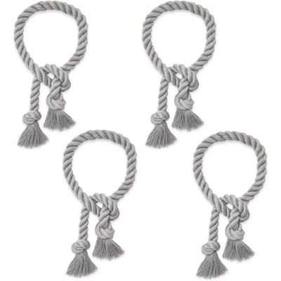 Okuna Outpost 4 Pack Gray Cotton Window Curtain Tiebacks Tie Backs, Rope Holdbacks Holder For Drapes, Home Decor, 29 In 3 Okuna Outpost 4 Pack Gray Cotton Window Curtain Tiebacks Tie Backs, Rope Holdbacks Holder For Drapes, Home Decor, 29 In - Image 3