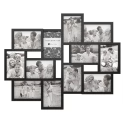 12-Photo Picture Frame Collage - Multi-Picture Wall-Mounted Display Gallery With 12 Openings For 4x6-Inch Photos Or Pictures By Lavish Home (Black)