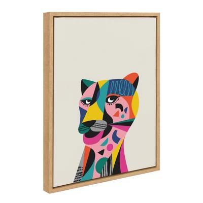 18" X 24" Sylvie Tiger Framed Canvas Wall Art By Rachel Lee Natural - Kate And Laurel 1 18" X 24" Sylvie Tiger Framed Canvas Wall Art By Rachel Lee Natural - Kate And Laurel