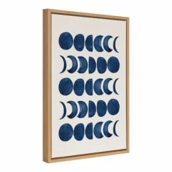 18" X 24" Sylvie Moon Phases Framed Canvas Wall Art By Teju Reval Natural - Kate And Laurel