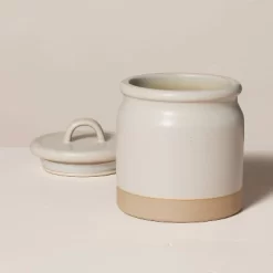 Dry Goods Stoneware Crock Canister Warm Gray/Clay - Hearth & Hand™ With Magnolia -Art Wall Deals Store GUEST 783827b2 e2af 4d5b acc8 84432284eebb