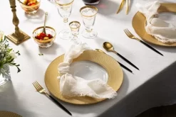 Classic Touch Set Of 4 Glass Chargers With Gold Dotted Border - 13"D -Art Wall Deals Store GUEST 7923837d f512 48eb 8055 7b0fdfcdb3a9