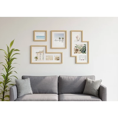 27.25" X 15.13" Set Of 4 Mingle Gallery PD Multiple Image Frame Light Brown - Umbra 2 27.25" X 15.13" Set Of 4 Mingle Gallery PD Multiple Image Frame Light Brown - Umbra - Image 2
