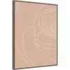 22" X 30" Blush Flowers III By Sarah Leonard Framed Canvas Wall Art Gray Wash - Amanti Art