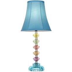 360 Lighting Bohemian Country Cottage Accent Table Lamp 21" High Teal Blue Stacked Glass For Bedroom Living Room Bedside Nightstand Office Kids Family 8 360 Lighting Bohemian Country Cottage Accent Table Lamp 21" High Teal Blue Stacked Glass For Bedroom Living Room Bedside Nightstand Office Kids Family -Art Wall Deals Store GUEST 7dfc0313 74f3 4054 ad71 3143abd876df