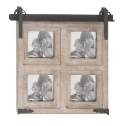 Wood 4 Slot Wall Photo Frame With Metal Accent Brown - Olivia & May -Art Wall Deals Store GUEST 7fe5a47a 7e63 41bb be18 45b52f2a0adb