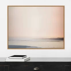 30" X 22" Currumbin Sandy Beach By Urban Road Framed Canvas Wall Art Light Brown - Amanti Art -Art Wall Deals Store GUEST 82742fb9 43d5 4fab badc 07d927bc3326