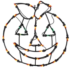 Northlight 14" Jack-O-Lantern Double Sided Halloween Window Silhouette Decoration - Orange/Green