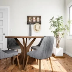 Wall Shelf And Picture Collage With Ledge And 3 Hanging Hooks- Photo Frame Decor Shelving With Rustic Wood Look, Holds 4x6 Pictures By Hastings Home -Art Wall Deals Store GUEST 83342026 544f 402c ba26 f00cad0cc6b6