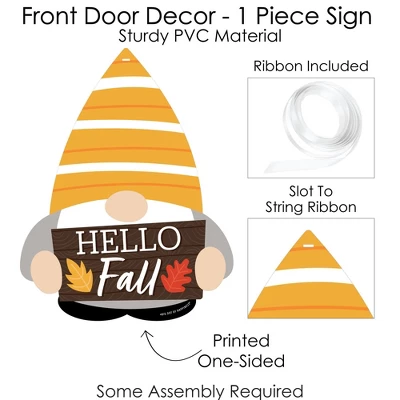 Big Dot Of Happiness Fall Gnomes - Hanging Porch Autumn Harvest Party Outdoor Decorations - Front Door Decor - 1 Piece Sign 3 Big Dot Of Happiness Fall Gnomes - Hanging Porch Autumn Harvest Party Outdoor Decorations - Front Door Decor - 1 Piece Sign - Image 3