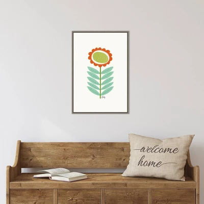 16" X 23" Mid Mod Flower No.3 By Annie Bailey Art Framed Canvas Wall Art - Amanti Art 4 16" X 23" Mid Mod Flower No.3 By Annie Bailey Art Framed Canvas Wall Art - Amanti Art - Image 4