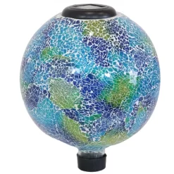 Sunnydaze Decor Sunnydaze Crackled Glass Azul Terra Design Indoor/Outdoor Garden Gazing Globe With LED Solar Light - 10" Diameter - Blue And Green -Art Wall Deals Store GUEST 88f2cafc 1695 4963 b612 e23eae02b460