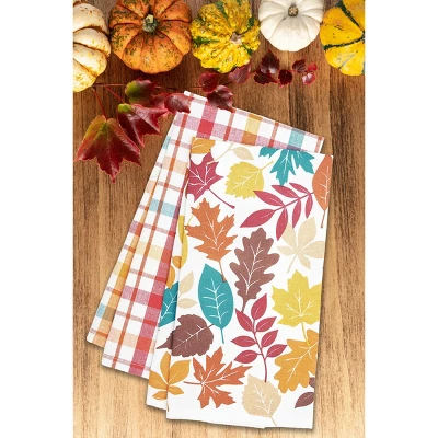 C&F Home Fall Leaves & Plaid Printed & Woven Kitchen Towel Set Of 2 4 C&F Home Fall Leaves & Plaid Printed & Woven Kitchen Towel Set Of 2 - Image 4