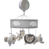 Lambs & Ivy Jungle Safari Musical Baby Crib Mobile - Gray, Beige, White, Animals
