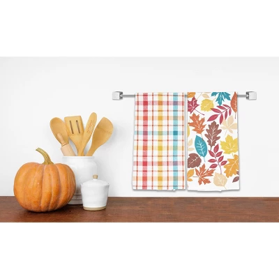 C&F Home Fall Leaves & Plaid Printed & Woven Kitchen Towel Set Of 2 6 C&F Home Fall Leaves & Plaid Printed & Woven Kitchen Towel Set Of 2 - Image 6