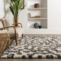 Kenina Leopard Shag Area Rug -Art Wall Deals Store GUEST 95f18cdf 3086 486b b73f c640487b67c9