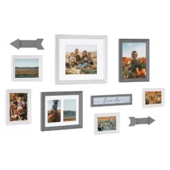 10pc Bordeaux Expressions Frame Box Set Rustic Gray/White - Kate & Laurel All Things Decor