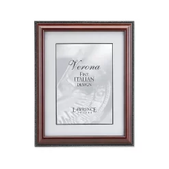 Lawrence Frames 4" X 6" Wooden Walnut Brown Picture Frame With Gold Beads 198746