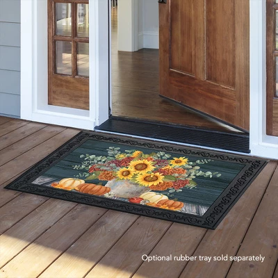 Sunflowers And Hydrangeas Fall Doormat Floral Pumpkins 30" X 18" Briarwood Lane 2 Sunflowers And Hydrangeas Fall Doormat Floral Pumpkins 30" X 18" Briarwood Lane - Image 2