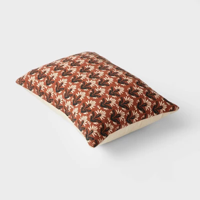 14"x20" Traditional Printed Woodblock Oblong Decorative Pillow Bronze - Threshold™ 2 14"x20" Traditional Printed Woodblock Oblong Decorative Pillow Bronze - Threshold™ - Image 2