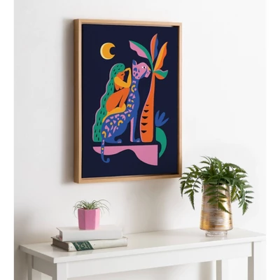 18" X 24" Sylvie Girl On Cheetah Framed Canvas Wall Art By Rachel Lee Natural - Kate And Laurel 5 18" X 24" Sylvie Girl On Cheetah Framed Canvas Wall Art By Rachel Lee Natural - Kate And Laurel - Image 5