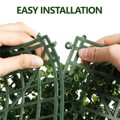 Yaheetech 20" X 20" Artificial Boxwood Hedge Panel Green 4 Yaheetech 20" X 20" Artificial Boxwood Hedge Panel Green - Image 4