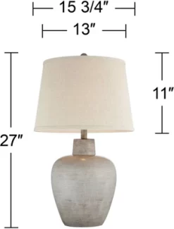 Regency Hill Glenn Rustic Country Cottage Table Lamps 27" Tall Set Of 2 Brushed Gray Terra Cotta Beige Fabric Shade For Bedroom Living Room Nightstand 12 Regency Hill Glenn Rustic Country Cottage Table Lamps 27" Tall Set Of 2 Brushed Gray Terra Cotta Beige Fabric Shade For Bedroom Living Room Nightstand -Art Wall Deals Store GUEST a2991f4a 4846 4116 9e69 096d0eefe116