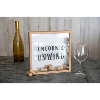 "Uncork & Unwind" Wooden Cork Holder Shadow Box - Foreside Home & Garden 5 "Uncork & Unwind" Wooden Cork Holder Shadow Box - Foreside Home & Garden - Image 5