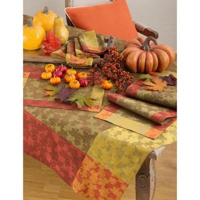 Saro Lifestyle Fall Foliage Autumn Leaf Design Jacquard Cotton Placemat - Set Of 4 2 Saro Lifestyle Fall Foliage Autumn Leaf Design Jacquard Cotton Placemat - Set Of 4 - Image 2
