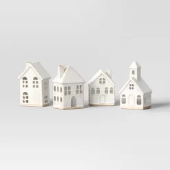 10pc Battery Operated Ceramic Christmas Village Set With Bottle Brush Trees - Wondershop™ White/Tan -Art Wall Deals Store GUEST aa1ec4a3 06c6 46ac 9e80 65af87efb80d