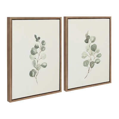 18" X 24" (Set Of 2) Sylvie Eucalyptus By Maja Mitrovic Of Makes My Day Happy Framed Wall Canvas Set Gold - Kate & Laurel All Things Decor 1 18" X 24" (Set Of 2) Sylvie Eucalyptus By Maja Mitrovic Of Makes My Day Happy Framed Wall Canvas Set Gold - Kate & Laurel All Things Decor